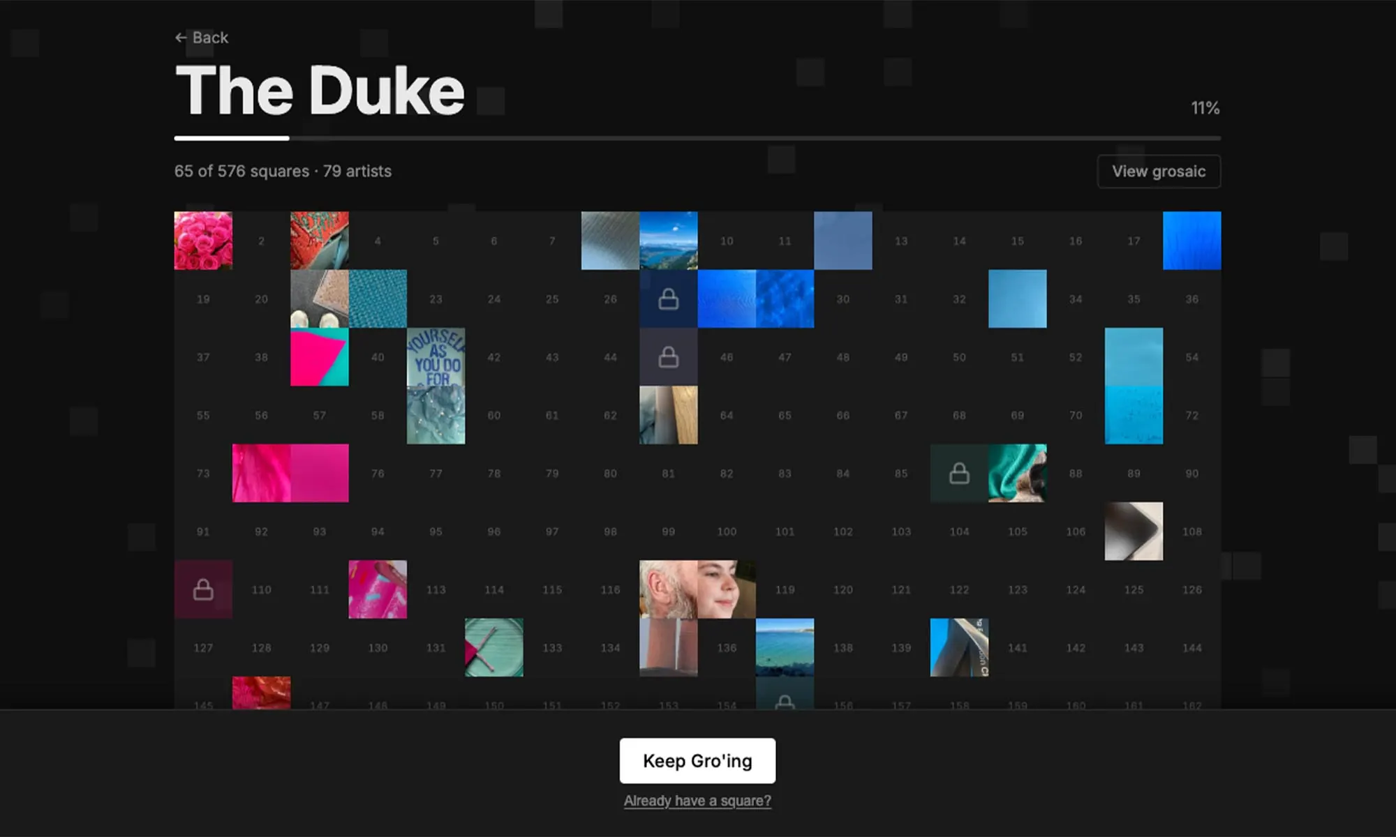 Grosaic grid showing the source image broken into squares
