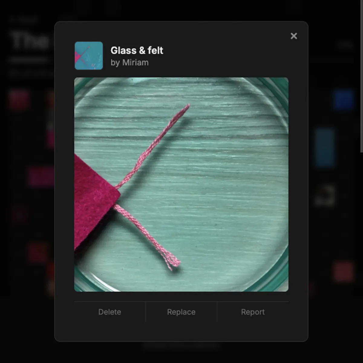 Upload modal with colour match indicator