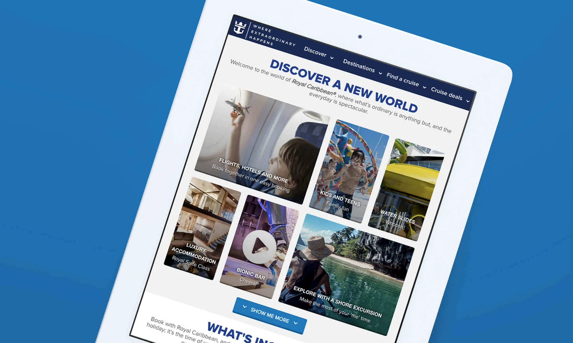 Royal Caribbean global navigation redesign